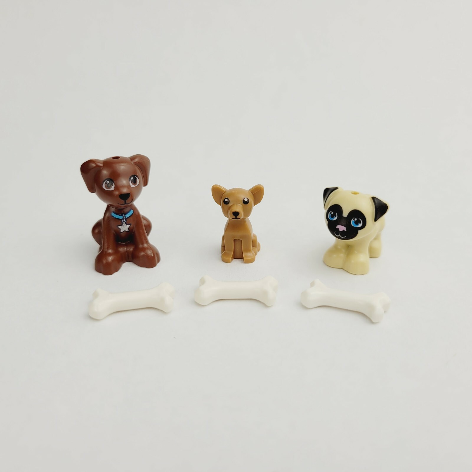 NEW Lego Animal Pets 3 Dogs Pug Chihuahua Chocolate Lab Animals Friends