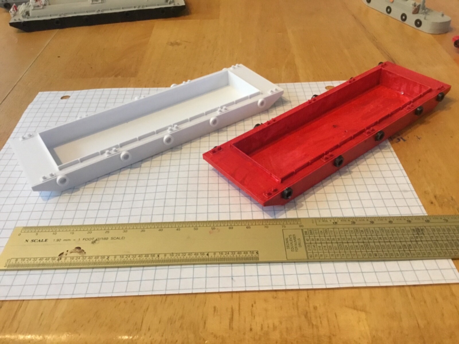 N scale OPEN TOP 100 FOOT BARGE 3-D PRINT UNPAINTED