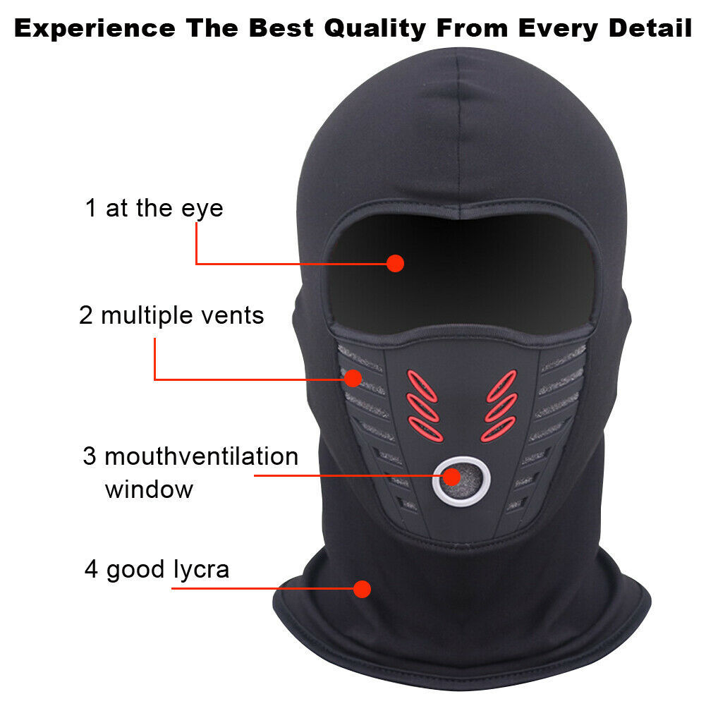 Fleece Lined Balaclava Face Mask Thermal Windproof Breathable Motocycle Ski Mask