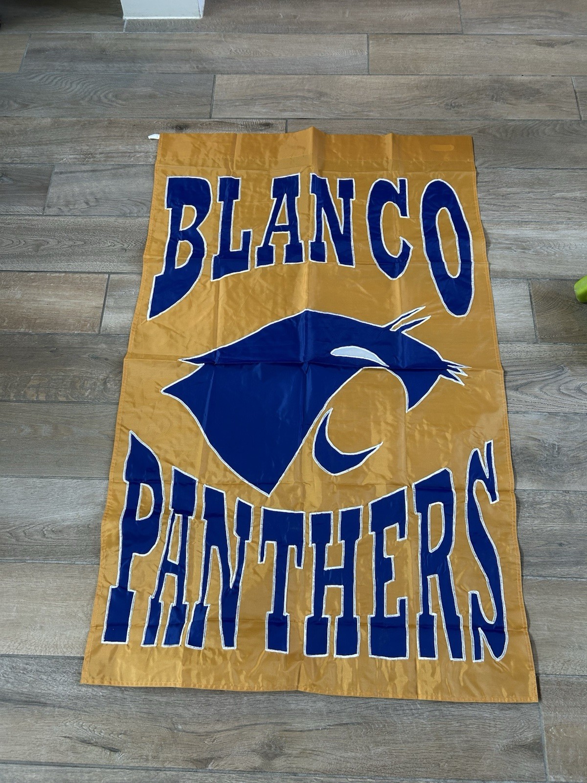 High School Sports Banner Blanco Panthers With Logo Polyester 2.5ft x 4ft
