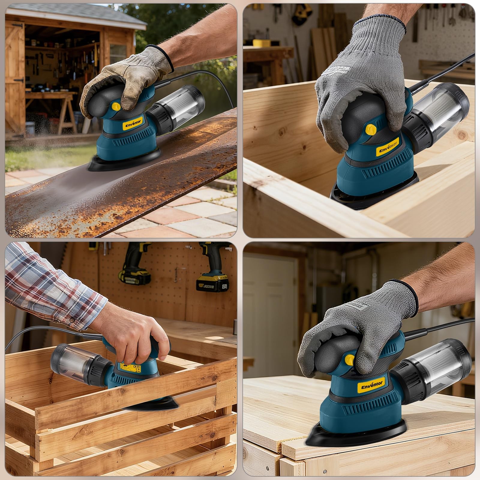 Detail Sander, 1.7A 210W Compact Electric Sander 15,000 RPM with 16Pcs Sandpa...