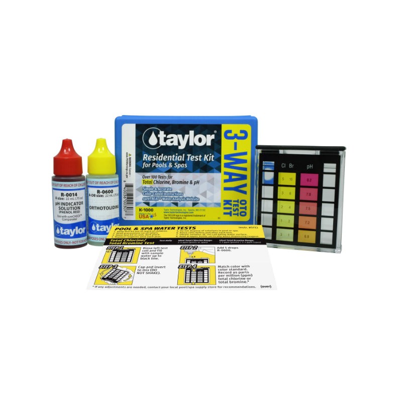 Taylor 3-Way OTO Test Kit for Total Chlorine, Bromine, pH