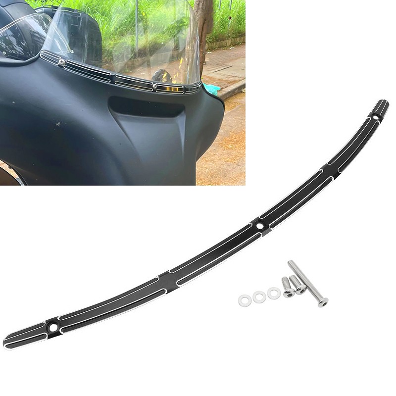 Black Windshield Trim For Harley Touring Electra Street Glide 2014-2023