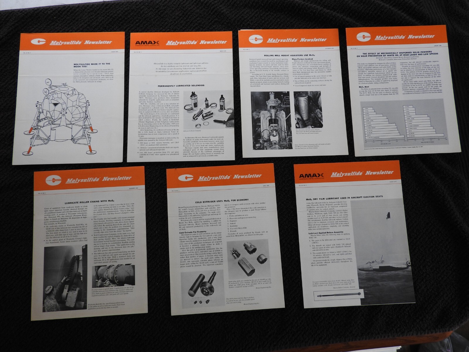 (7) 1969 Climax Molybdenum Company Molysulfide Newsletter Literature New York NY