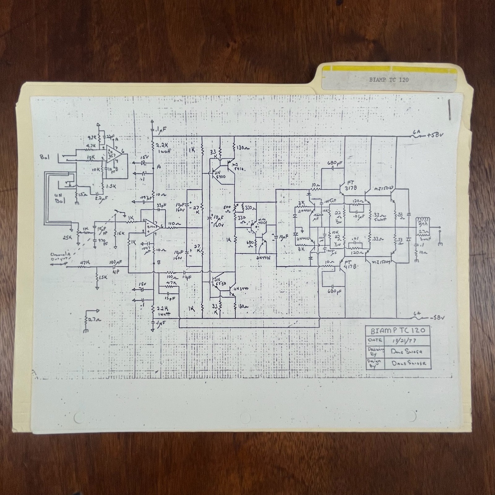 VINTAGE BIAMP TC 120 SCHEMATICS