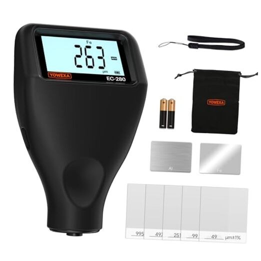 Paint Thickness Gauge for Cars, 0–2500μm (0–98 mil) Digital Automotive Paint