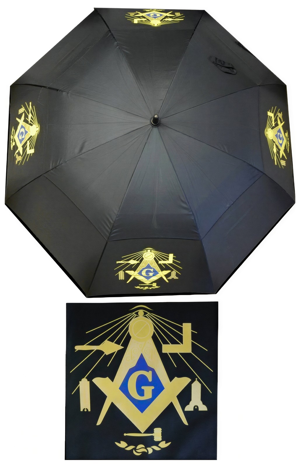 Mason Working Tools Wind Resistant Auto Open Jumbo Umbrella [Black - 30"]