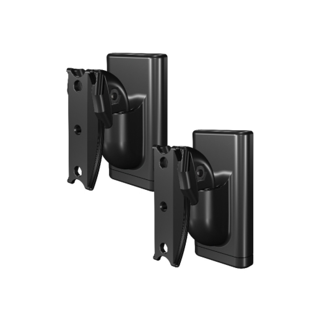 SANUS Universal Bookshelf Speaker Wall Mount PAIR Up to 10lb Swivel Tilt - Black