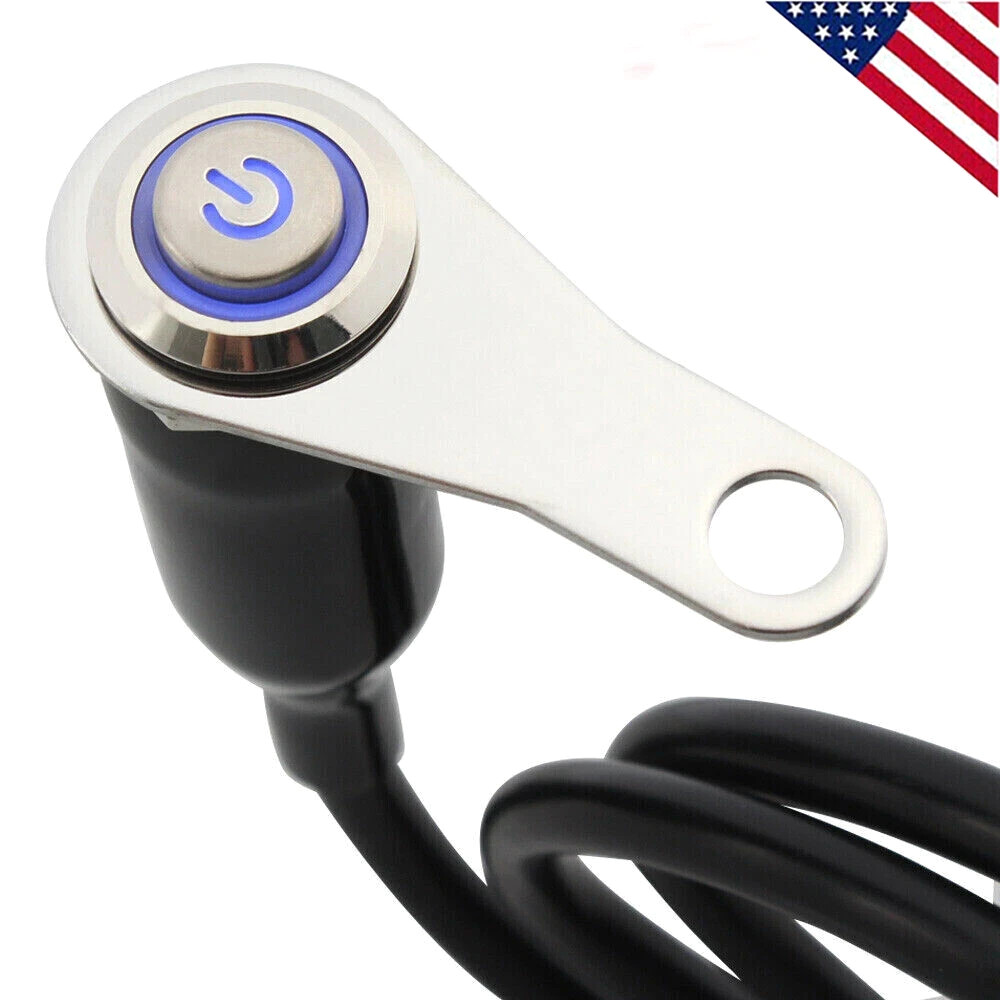LED Motorcycle Handlebar Mount Switch ON/OFF Push Button Headlight Fog Light 12V