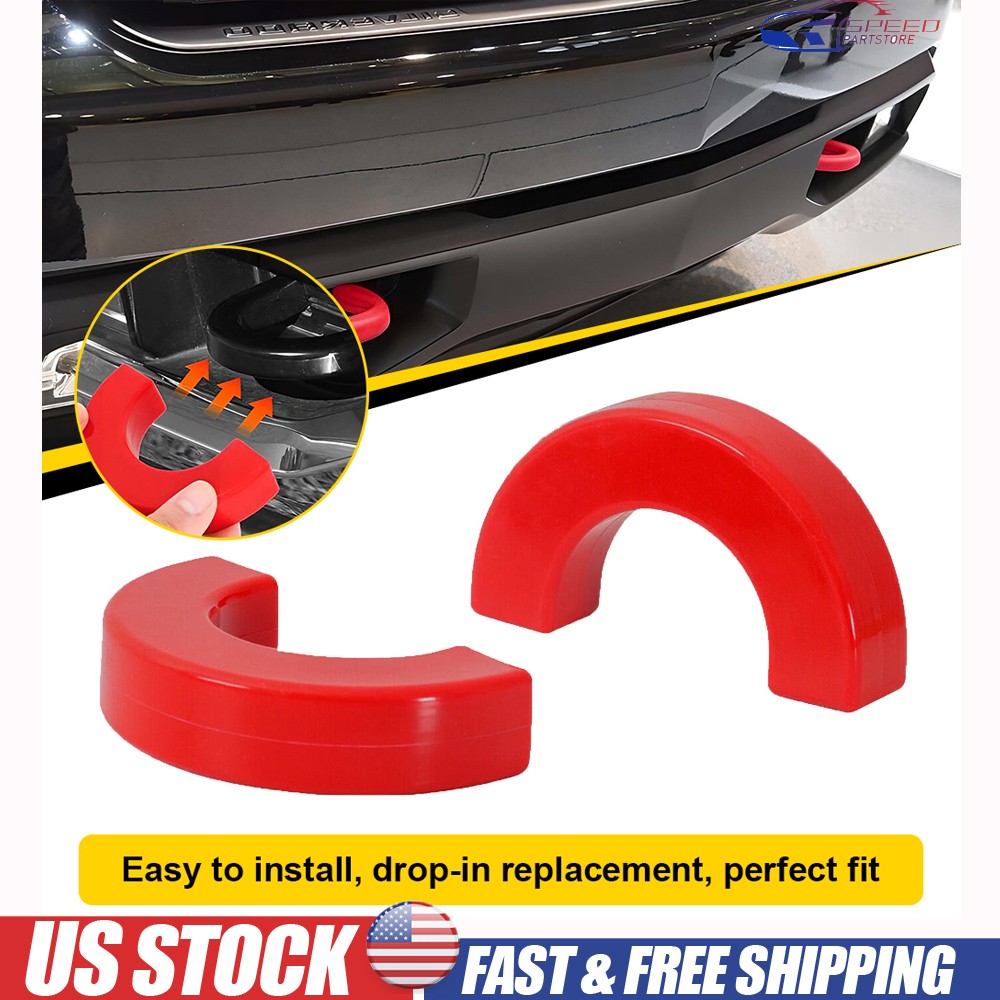 For Chevy 1500 Silverado 2007-2024 Front Bumper Tow Hook Trailer Cover Trim Red