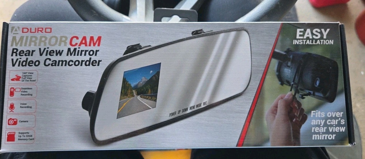 FREE SHIP!! New Aduro MirrorCam Rear View Mirror Video Camcorder 2.4 in LCD