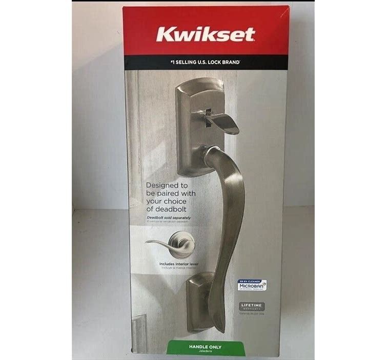Kwikset 98150-002 Avalon Satin Nickel Exterior Handle only w/ Tustin door levers
