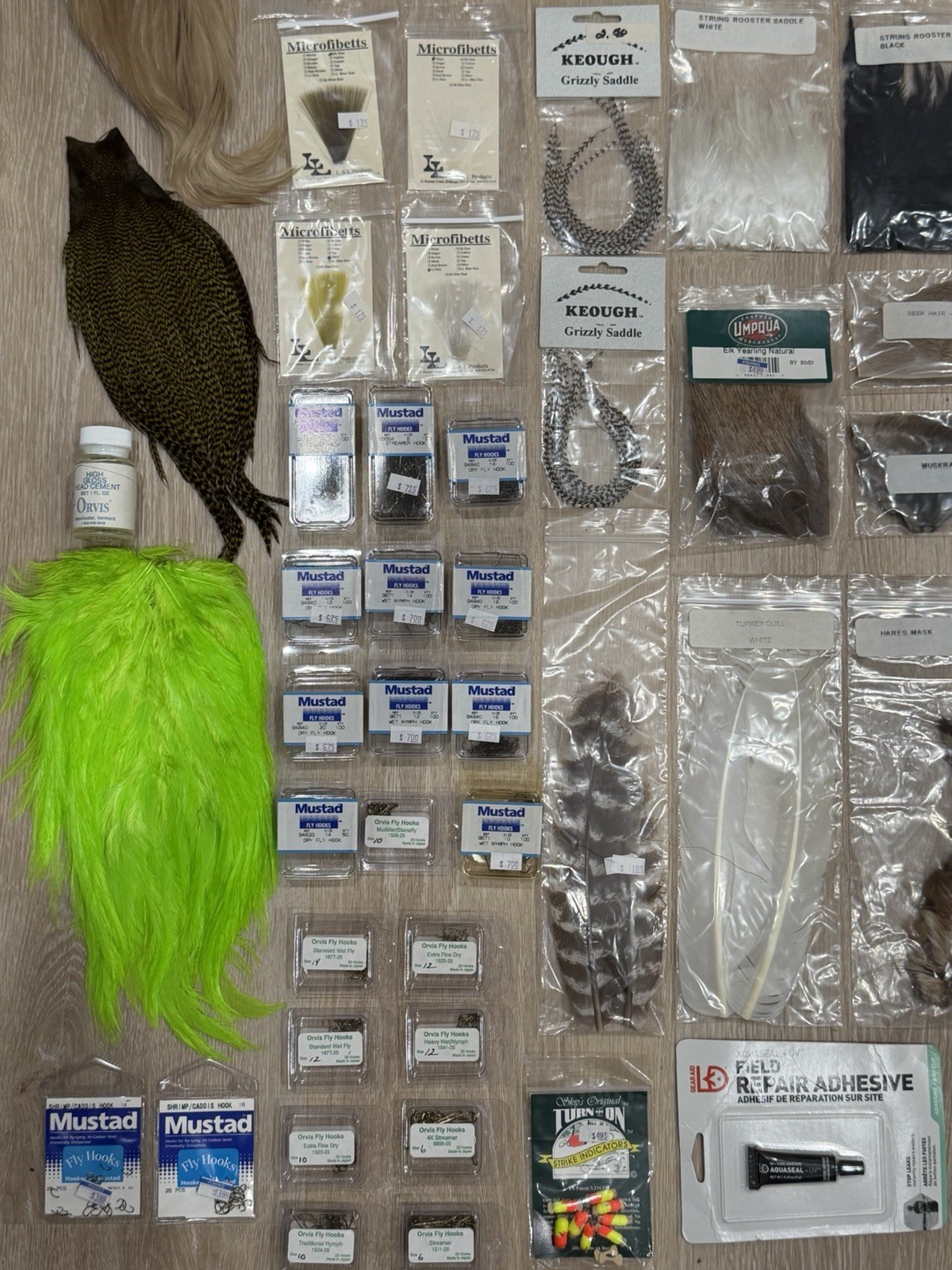 Fly Tying Materials Kit Feathers, Fur, Threads, Hooks (Orvis)