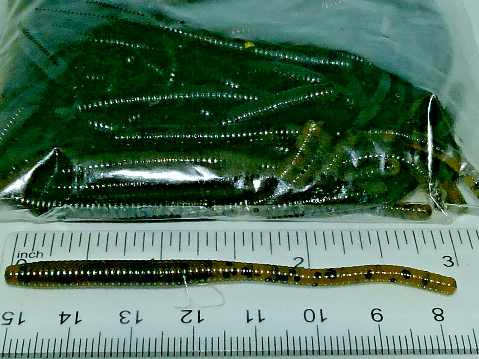 75 Green Pumpkin Brown 3"TAPPERED TROUT/FINESS WORM Soft Plastic Fishing Lure