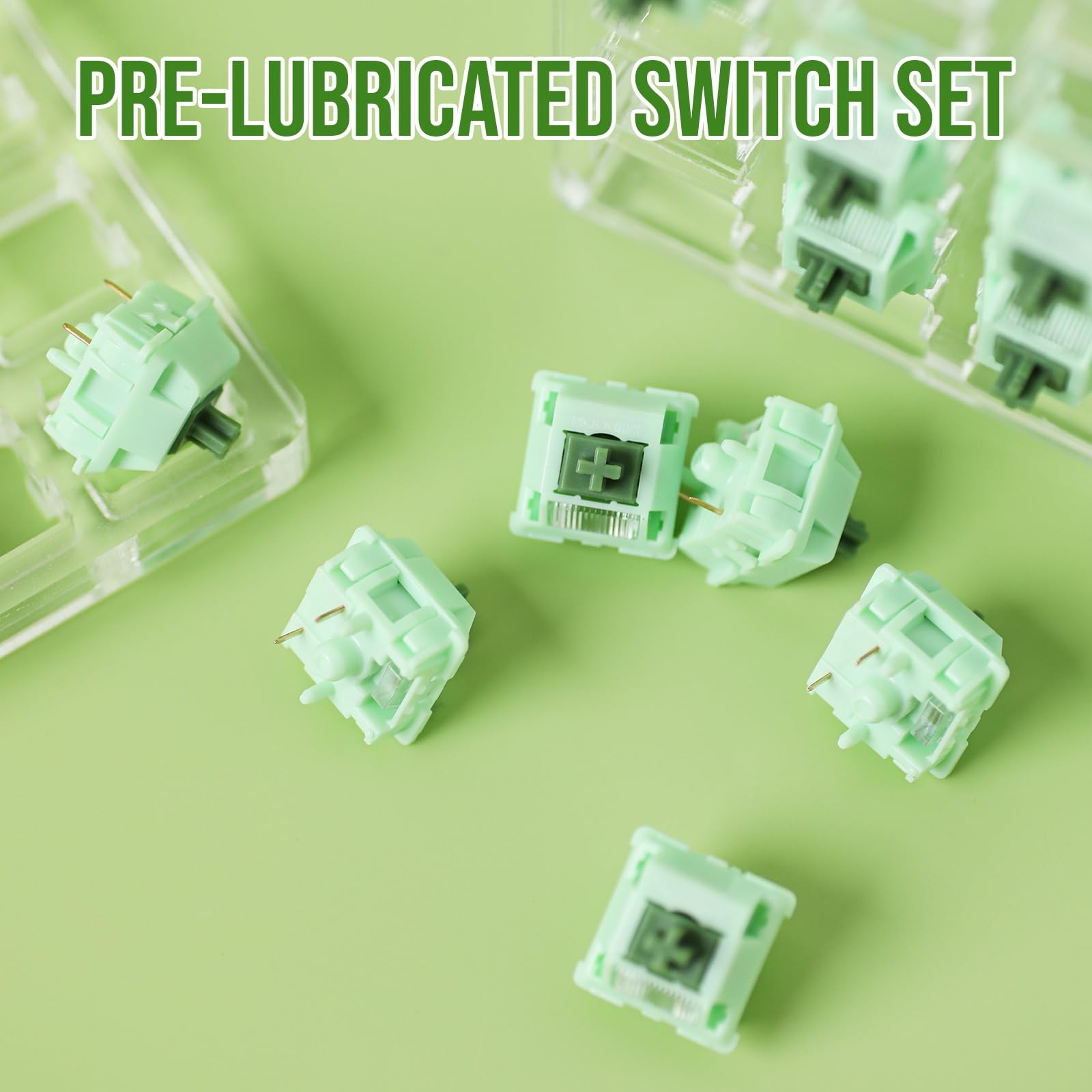 35 PCS Matcha Latte V2 Linear Mechanical Switch Prelubed 5 Pin 53g