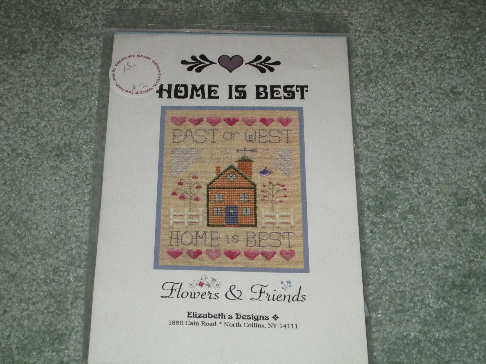NEW ELIZABETH DESIGNS CROSS STITCH CHART PACK FLOSS & GLASS BIRD TREASURE