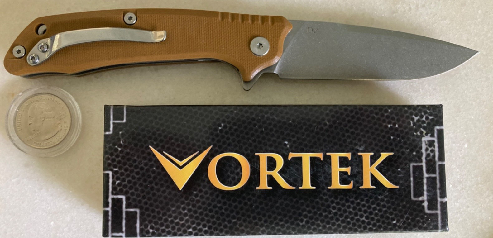 NEW EDC VORTEX ROVER FLIPPER POCKET KNIFE 3.5” PLAIN DROP POINT BLADE NIB CLIP