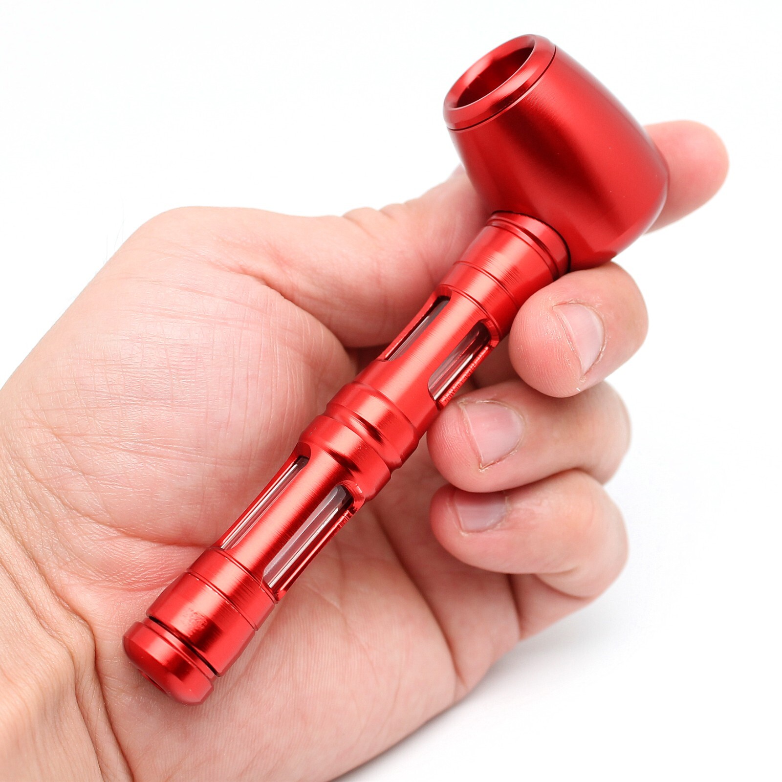 4.7" Metal Aluminum Red Smoking Bowls Alloy Tobacco Pipes Smoke Anodized Pipe