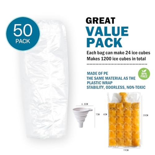 Disposable Ice Cube Trays for Freezer Ball Ice Cube Mold Ice 50 count pack