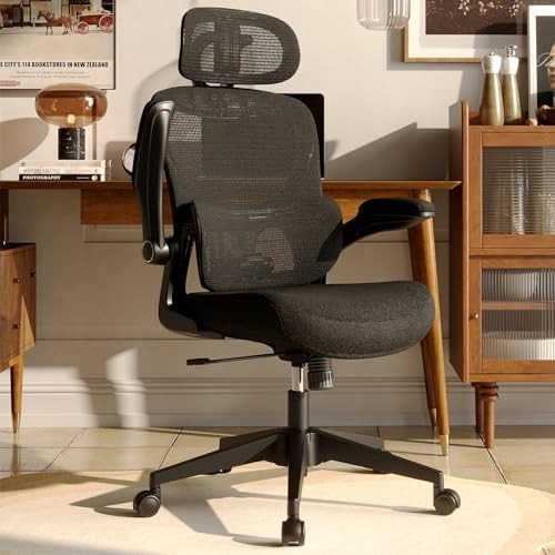 Ergonomic Office Chair, Comfy Mesh Desk Chair, High Dark Black Mesh Modern