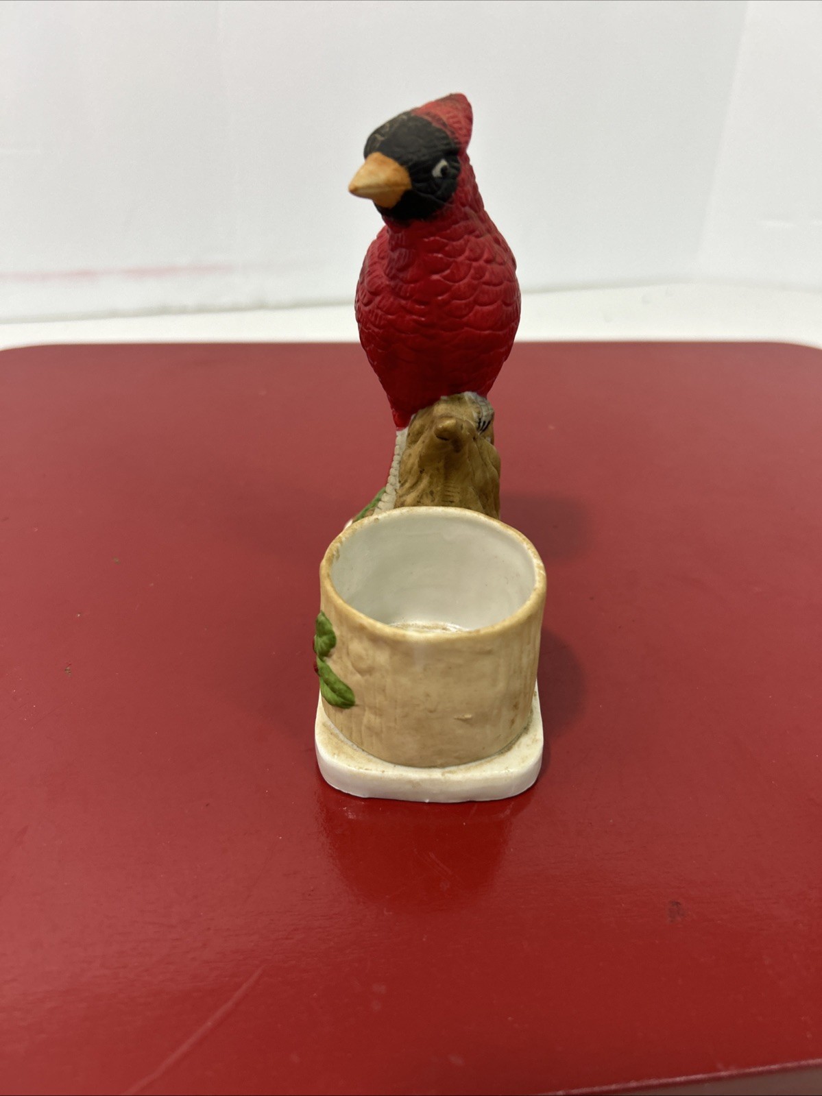 Cardinal Trinket Box Hand Painted Made In Taiwan