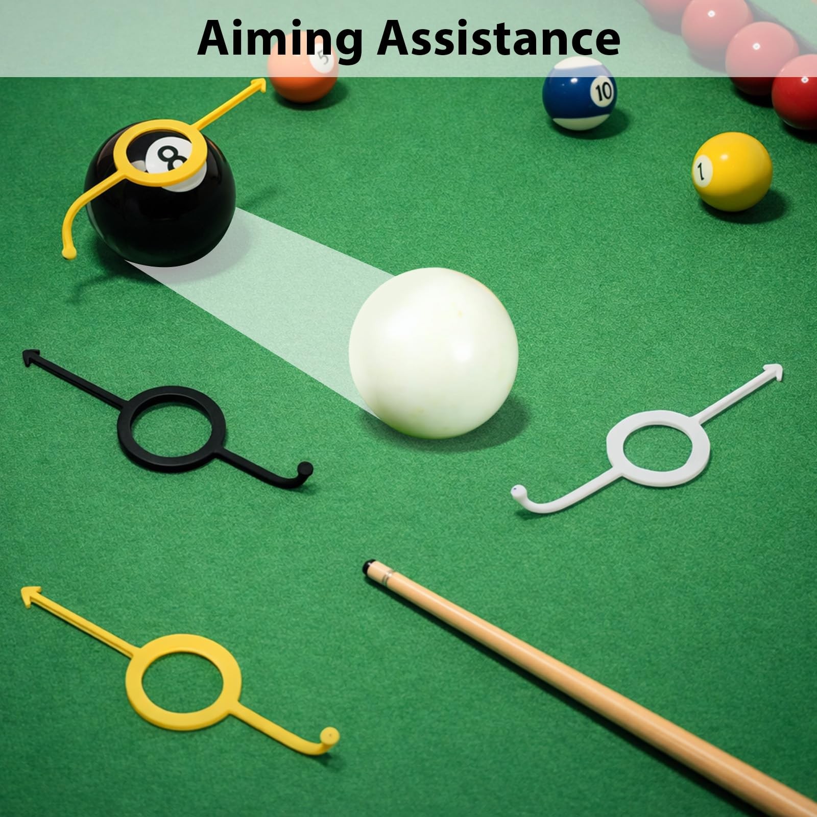 Pool Shot Aiming Aid 9Pcs Precision Billiards Trainer Device Accessory