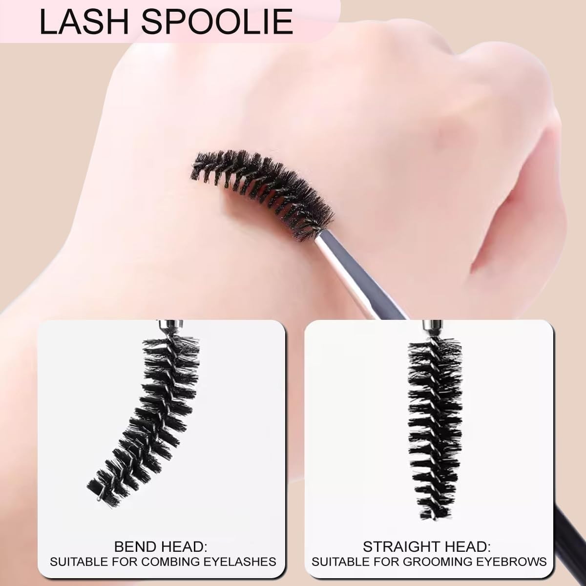 Eyebrow Brush with Angled Design and Spoolie for Professional Makeup Application
