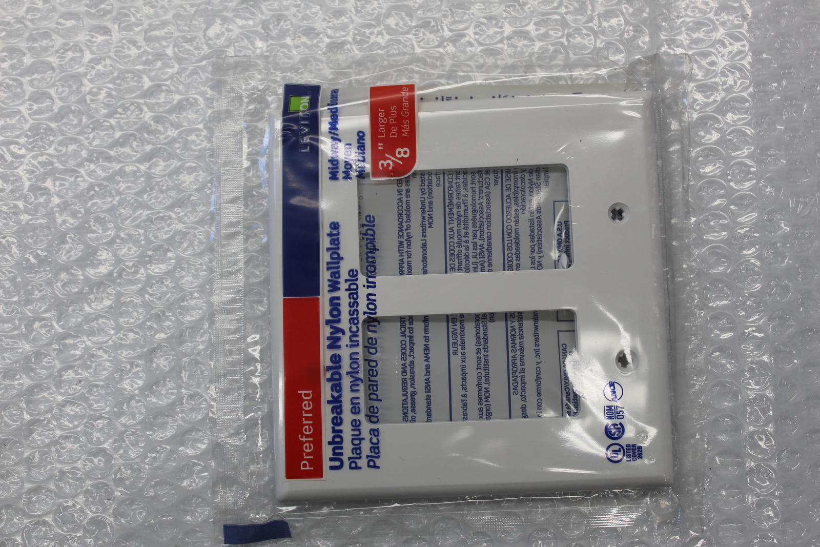 LEVITON R52-PJ262-00W WALLPLATE CLEAR NSMP
