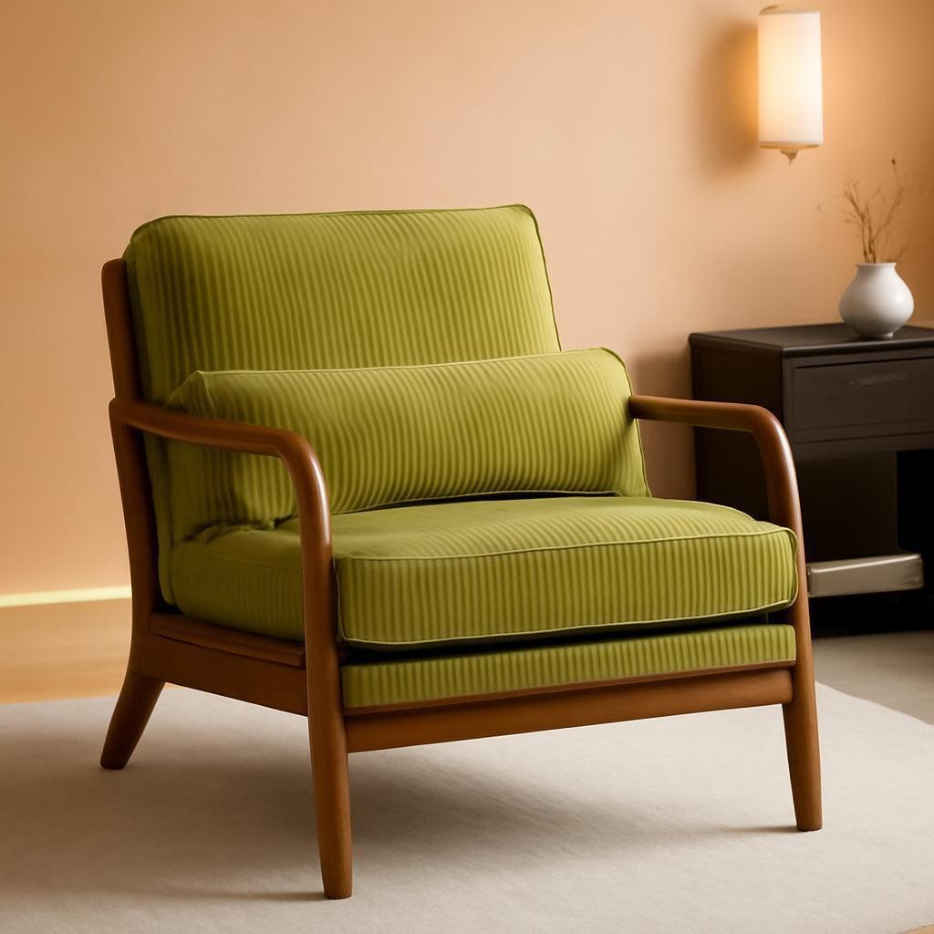 Nightshade Green Armchair With Lumbar Pillow Home Office
