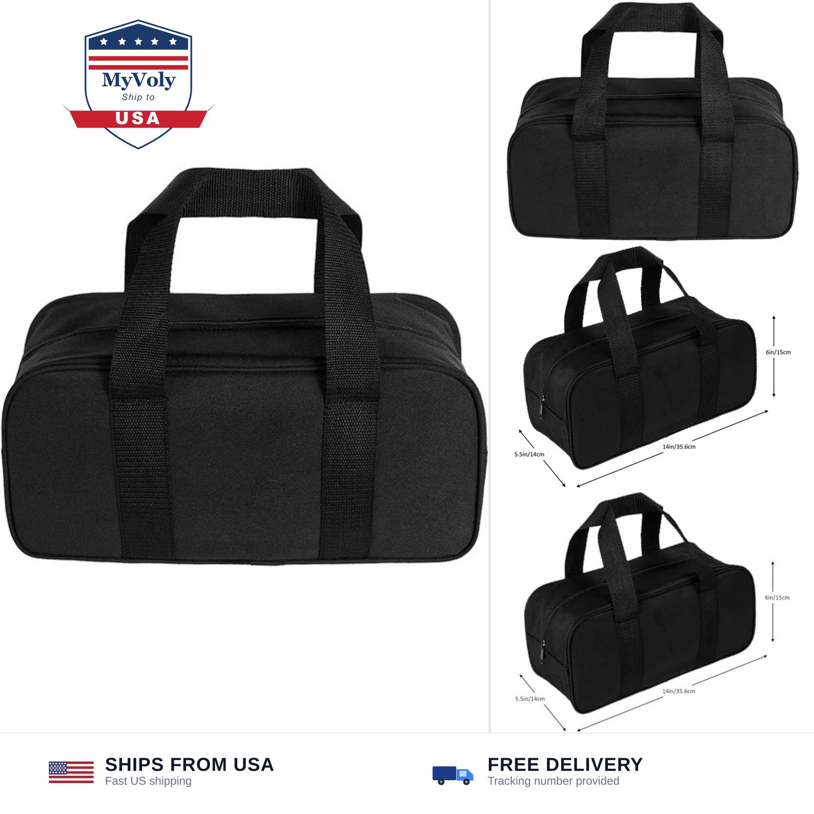 Heavy Duty Tool Bag, Waterproof Tool Organizer with Wide Open Mouth for Elect...