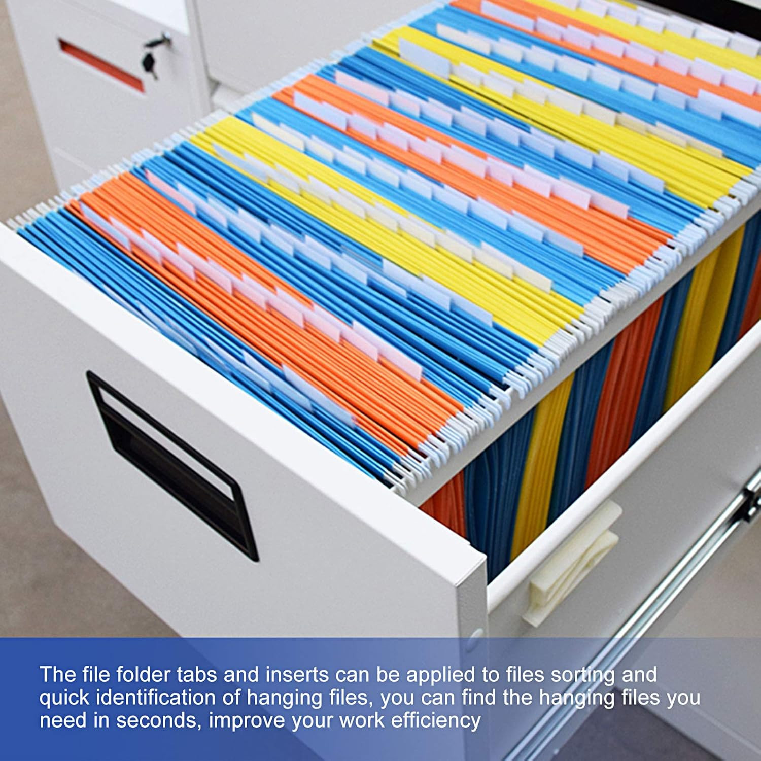 File Folder Tabs, 100+200 Sets Hanging File Folder Tabs with Inserts for Hanging