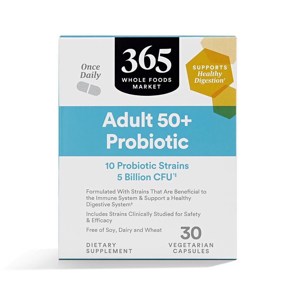 365 by Whole Foods Market, Adult 50+ Probiotic 5 Billion 30 Count (Pack of 1)