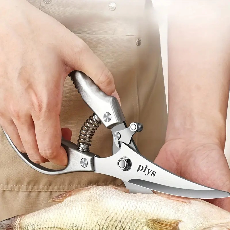 1PC Stainless Steel Multi - Use Kitchen Scissors, Cuts Chicken/Duck/Fish Bones