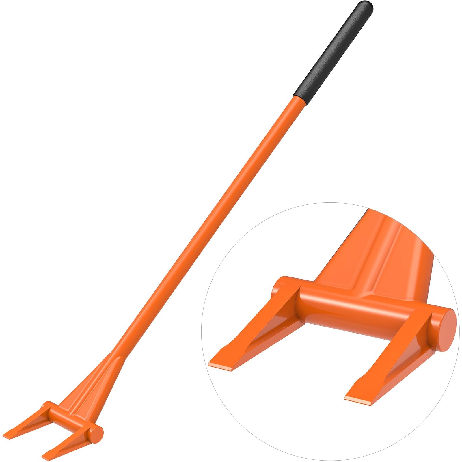 48'' Demo Bar, Heavy Duty 2-Tine Wrecking Bar with Ergonomic Handle for Effic...