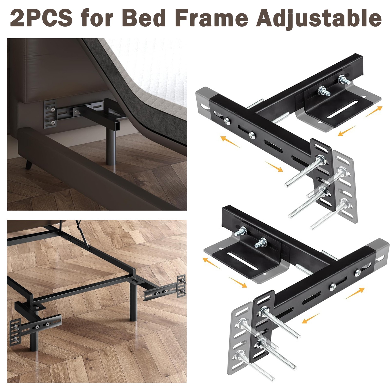 Heavy Duty Headboard Brackets 2Pcs Adjustable Universal Steel All Size Bed Frame