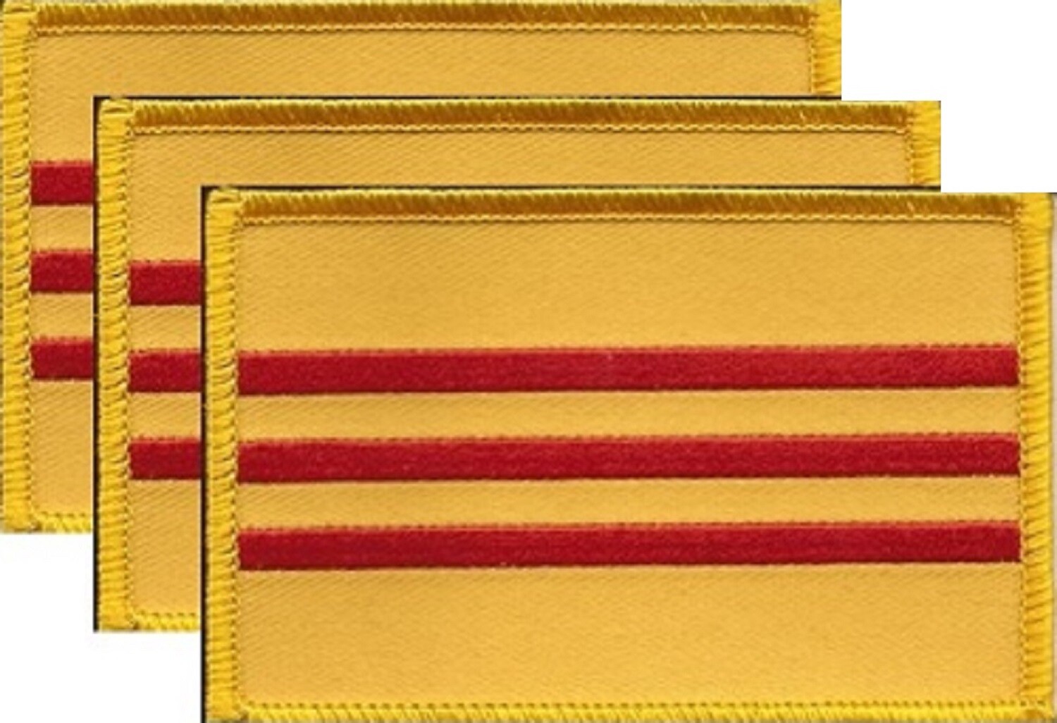 Pack of 3 Country Flag Patches 3.50" x 2.25", Three International Sew or Iron On