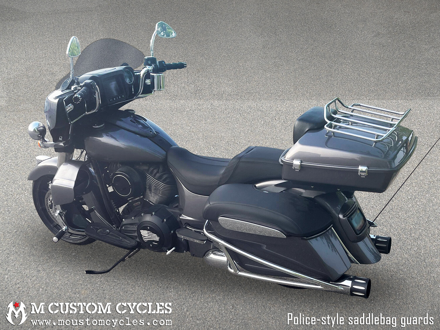 Police-Style Saddlebag Guards - Indian Chieftain, Roadmaster, Springfield, Chief