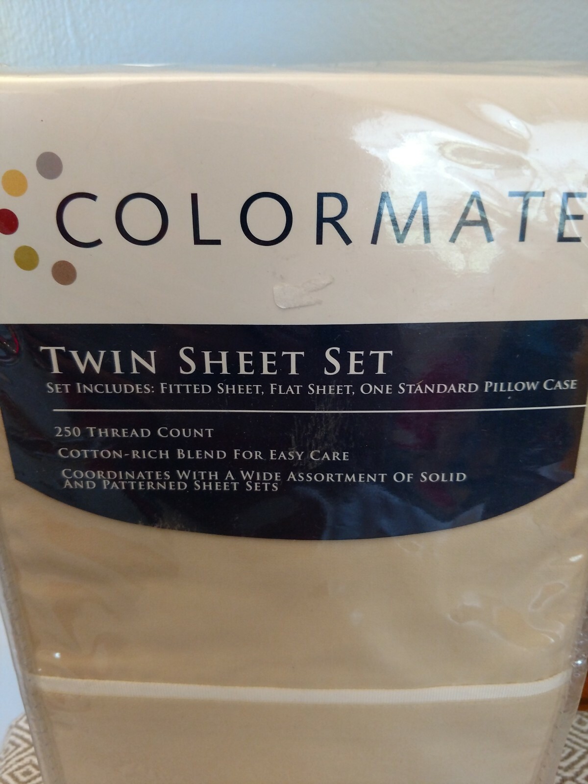 Colormate - Tan - Twin Sheet Set - 250 Thread Count - Cotton / Polyester Blend