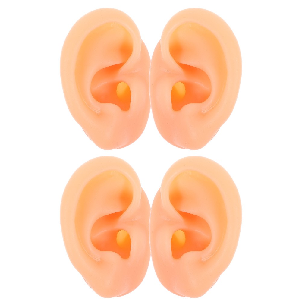 2 Pair Silicone Earring Molds Fake Body Parts Artificial Model Earrings Display