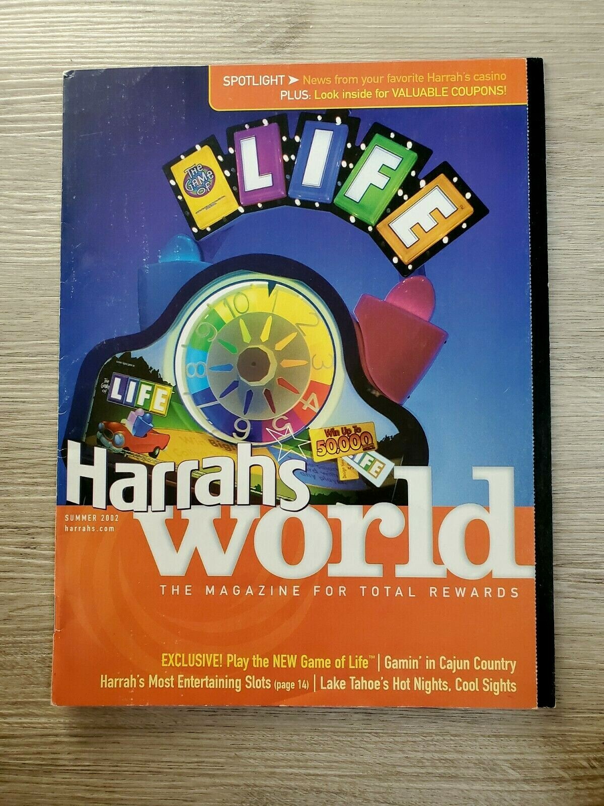 Las Vegas Harrahs World Casino Promotional Magazine Summer 2002 Game of Life