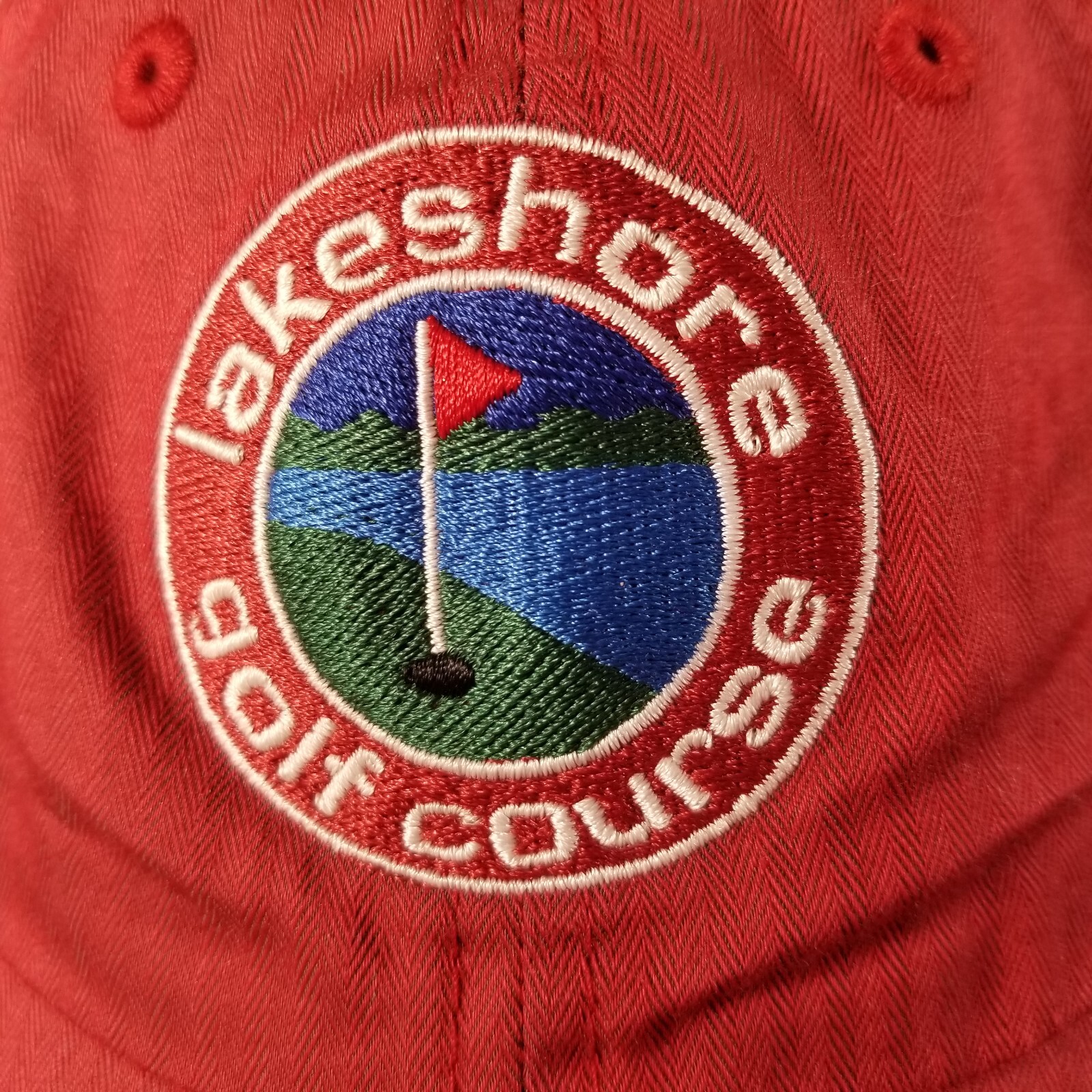 Lakeshore Golf Course Hat Imperial Brand Red Baseball Cap Strapback