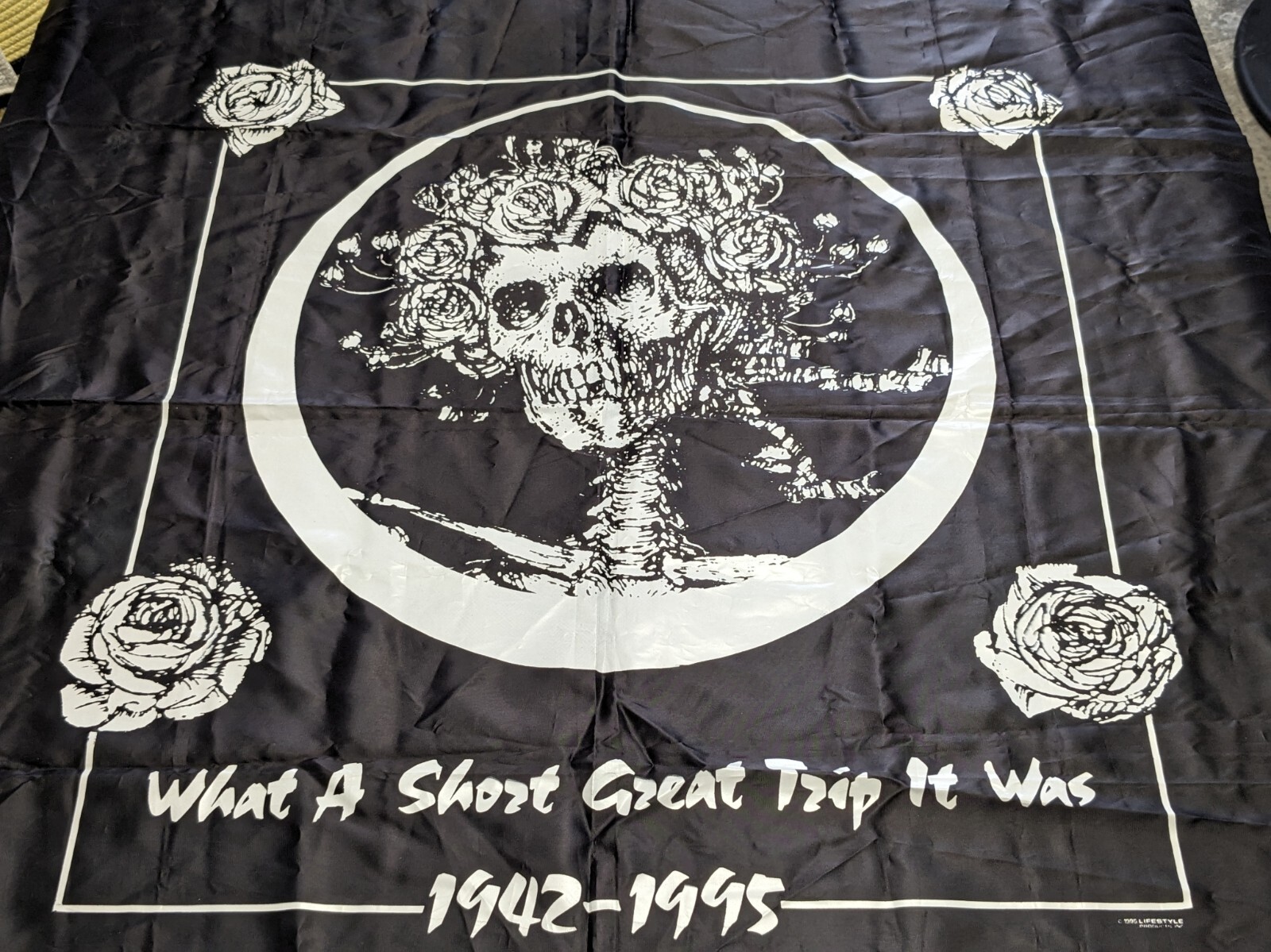 1995 Grateful Dead Jerry Garcia Printed Fabric Tapestry