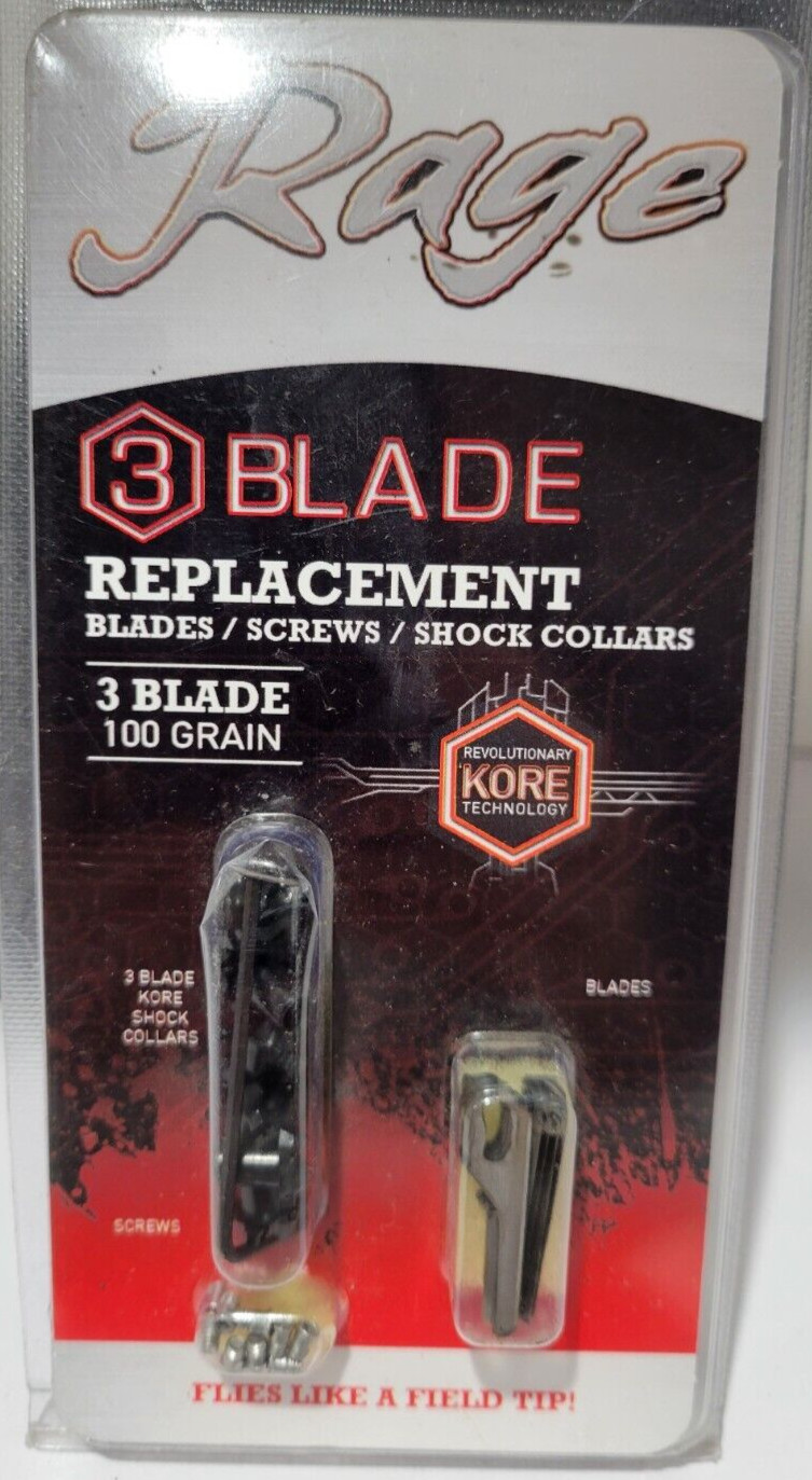 Lot of 3 NIP - Rage Replacement Blades for 3 Blade KORE Broadheads