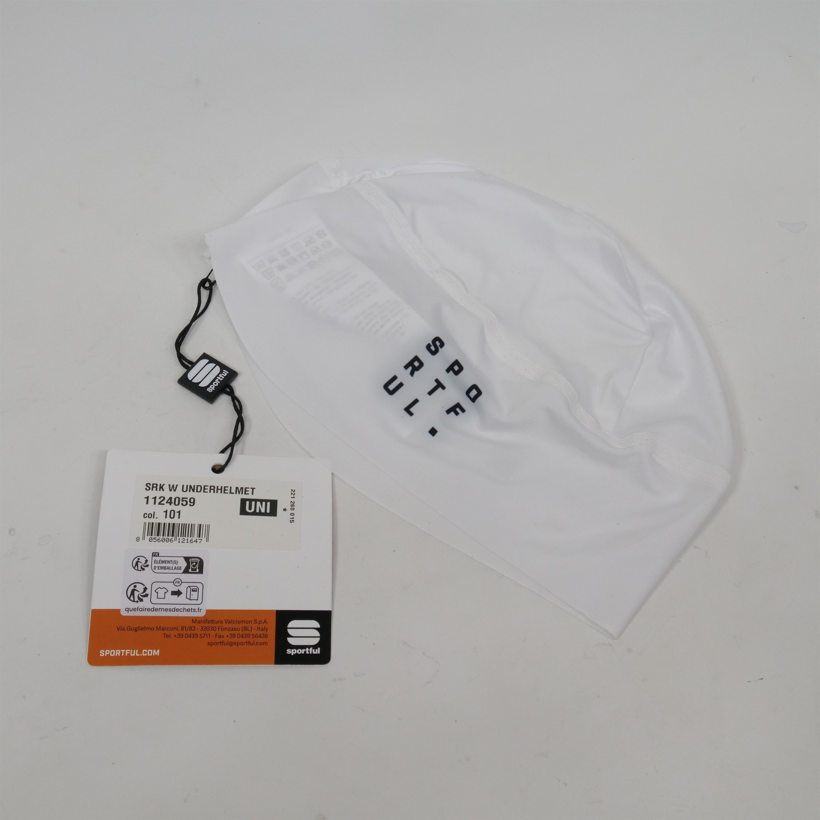 Sportful SRK Under Helmet Cap Unisex One Size White