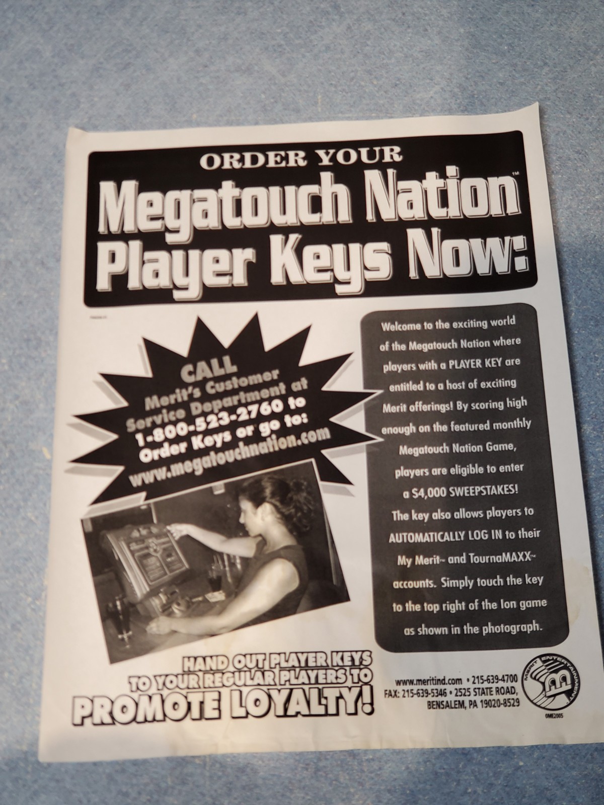 Merit MEGATOUCH NATION flyer- good original