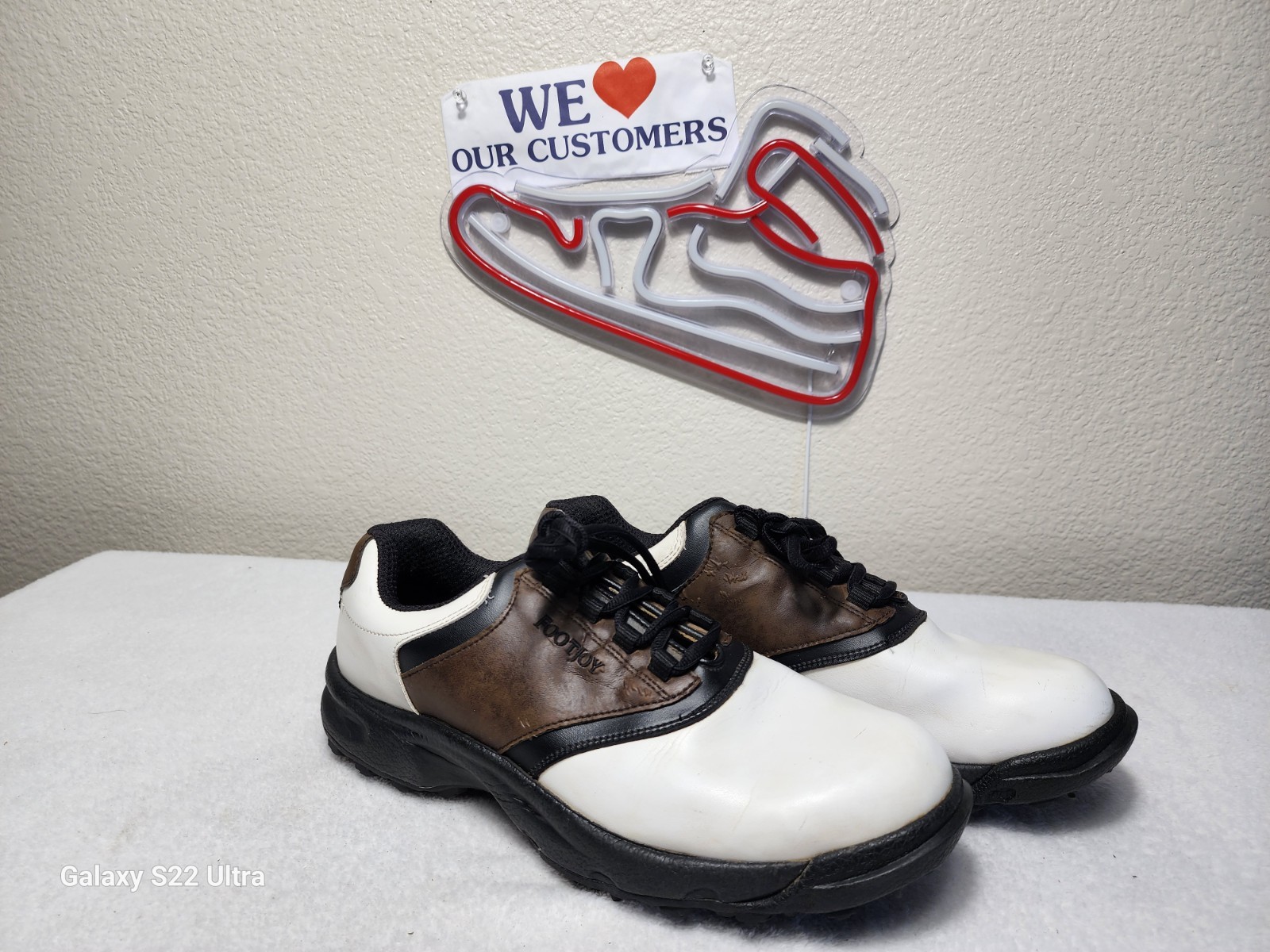 FOOTJOY  GreenJoys Golf Shoes Mens  Medium Brown White Spiked Size 9.5