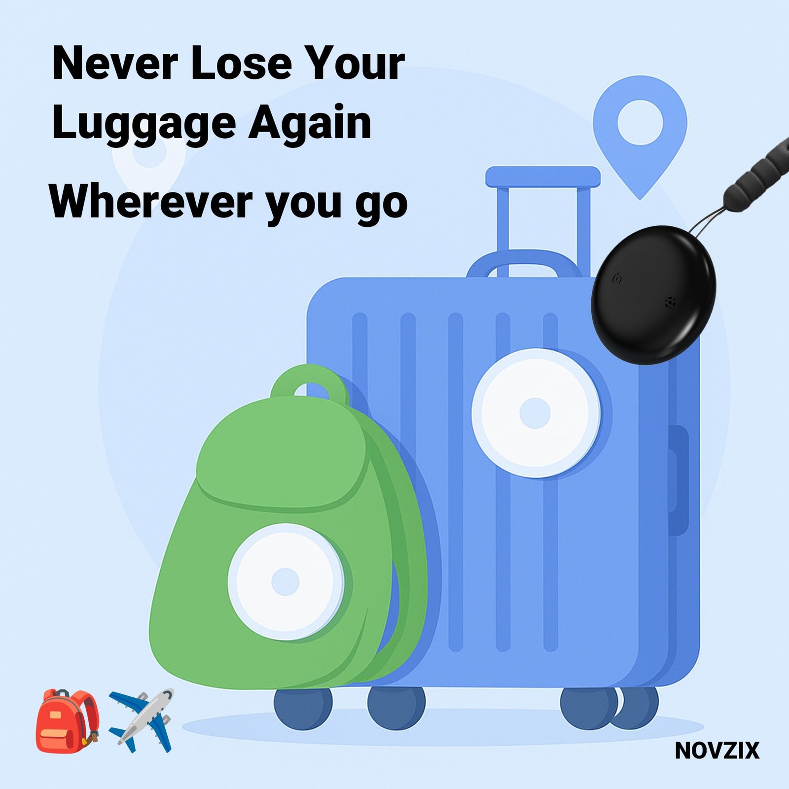 Android Compatible Air Tag - Tracker Tags for Phones, Supports Black