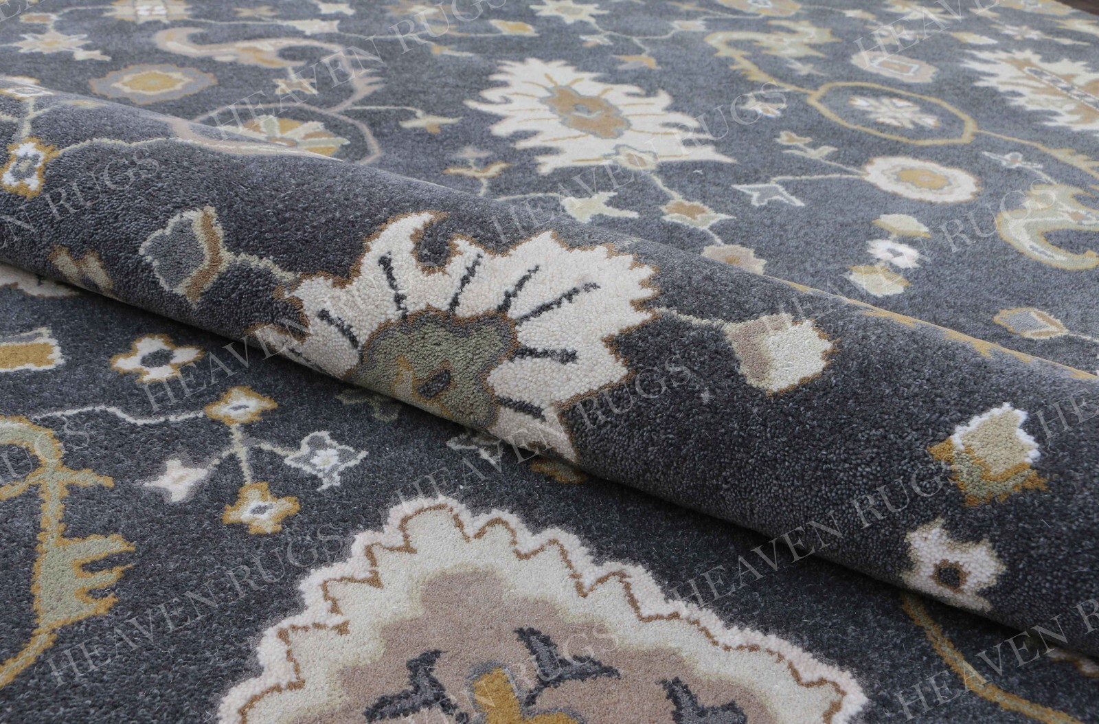 Womenarts Handmade Wool Tufted Area Rug Unique Traditional Black No Tariff