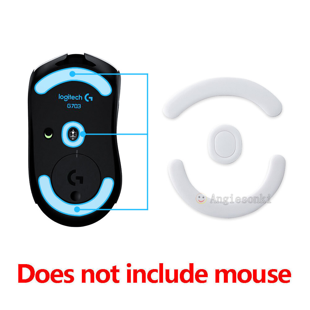 2 Sets White Rounded Curved Edges Feet Skates for Logitech G403/G603/G703 mouse