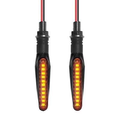 Motorcycle LED Turn Signal Assemblies, Sequential Flow, Yellow Light2V, 83g, 1